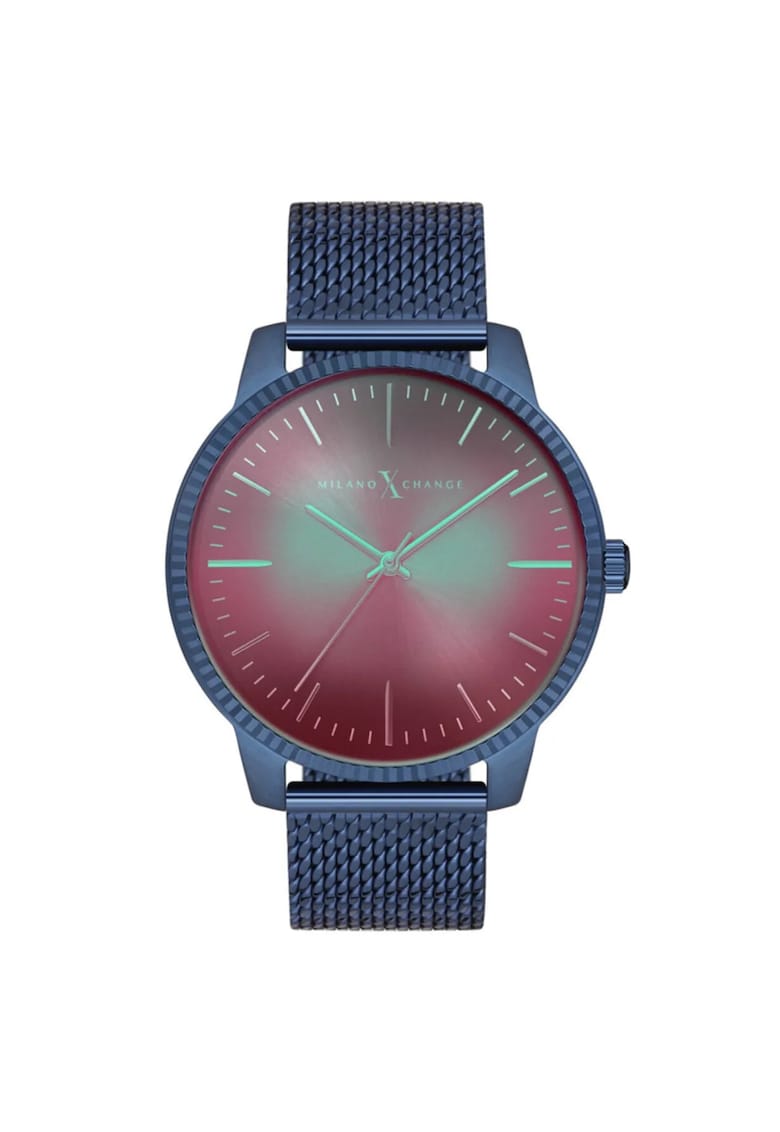 Ceas barbatesc MEX3192 - 44 mm - culoare albastru inchis - curea textila albastra marina - mecanism quartz - rezistenta la apa 3 ATM