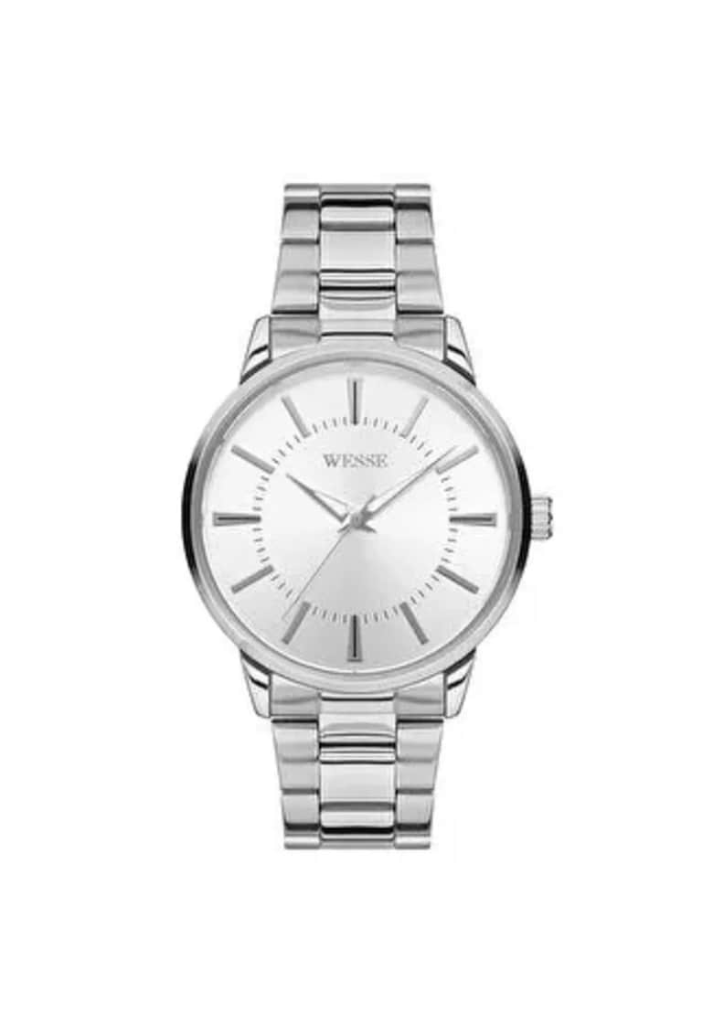 Ceas barbatesc model WWG203801 - 41-46 mm - curea din otel gri metalizat - mecanism quartz - rezistenta la apa 5 ATM