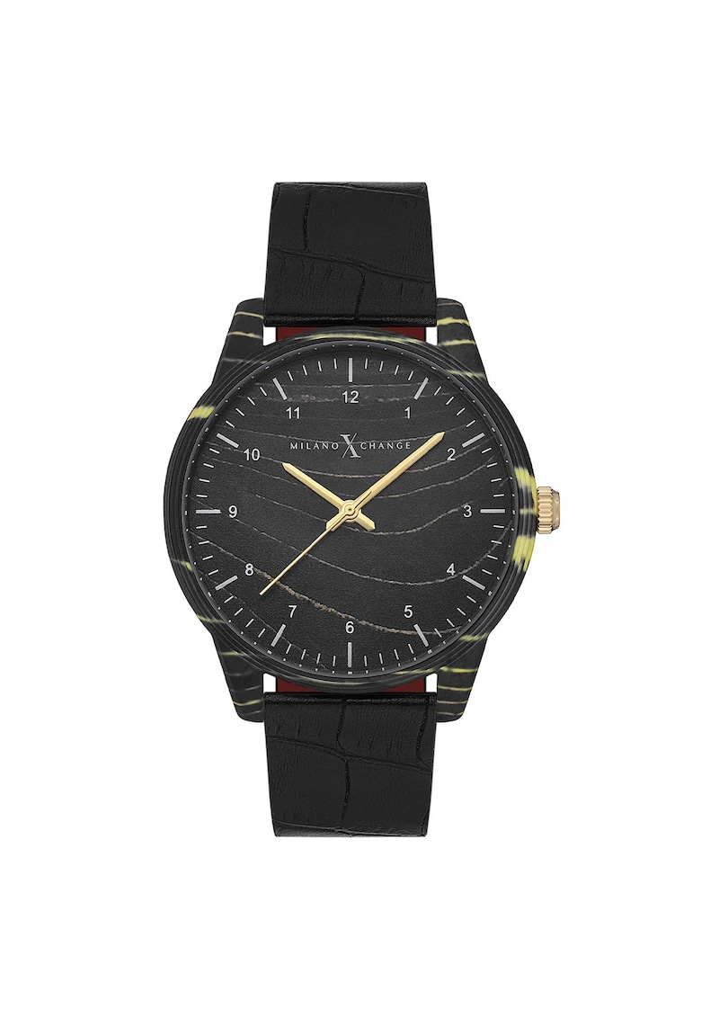 Ceas barbati MEX3106 negru 43mm piele ecologica