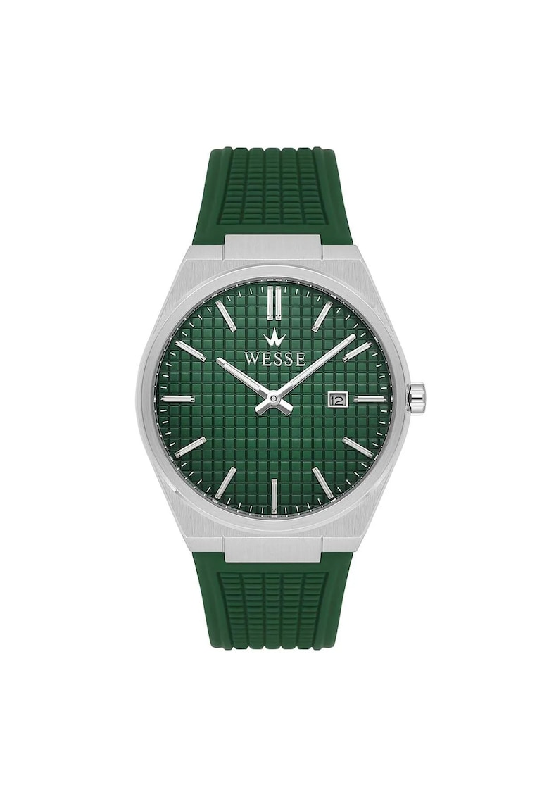 Ceas barbatesc WWG210208 - 45mm - curea silicon verde - carcasa metalica argintie - 3ATM Ceas barbatesc WWG210208 - 45mm - curea silicon verde - carcasa metalica argintie - 3ATM