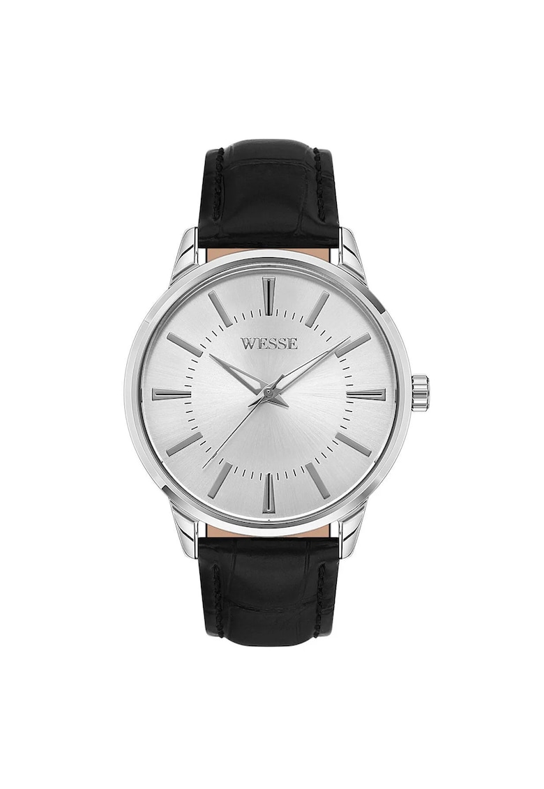 Ceas barbati  WWG203813 clasic argintiu 41mm curea neagra piele