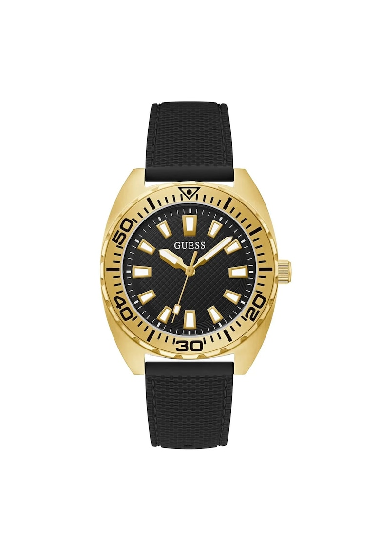 Ceas barbatesc GW0715G3M - 42mm - carcasa din otel - curea din silicon - culoare aurie - curea neagra - rezistenta la apa 5 ATM