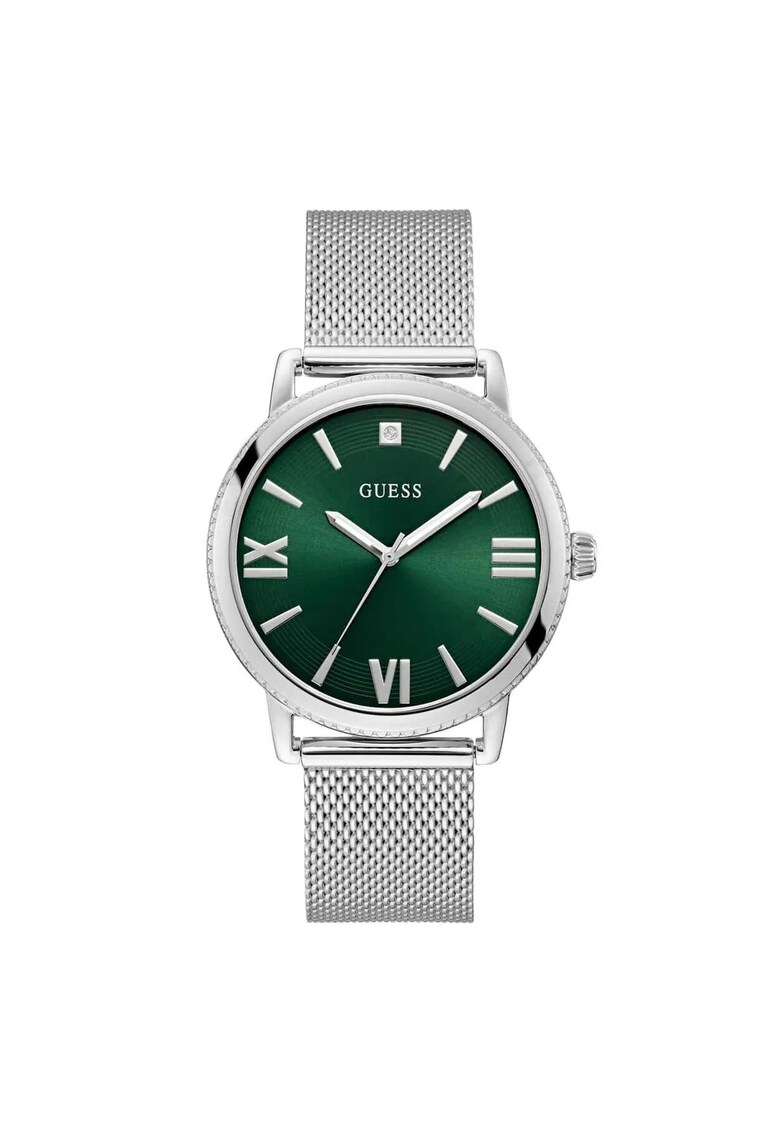 Ceas barbatesc model U1452G1M - 41-46 mm - curea din otel gri metalizat - mecanism quartz - rezistenta la apa 5 ATM