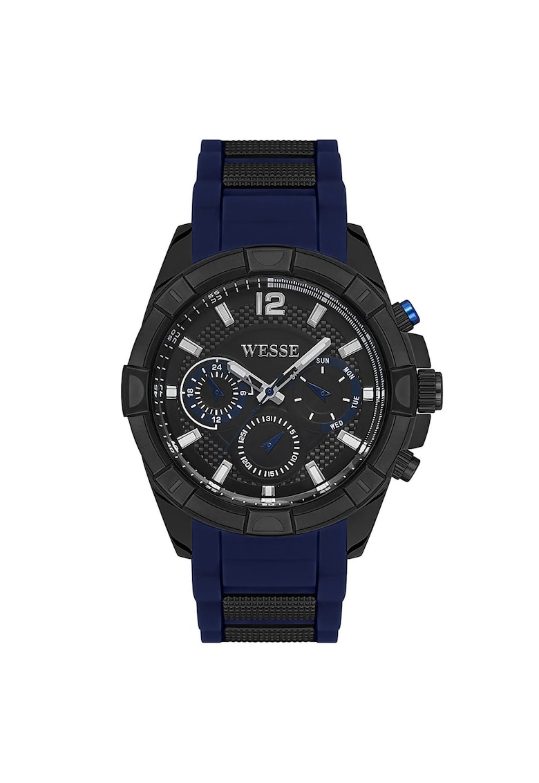 Ceas barbatesc WWG401803 - curea silicon neagra - cadran negru - 46x46mm