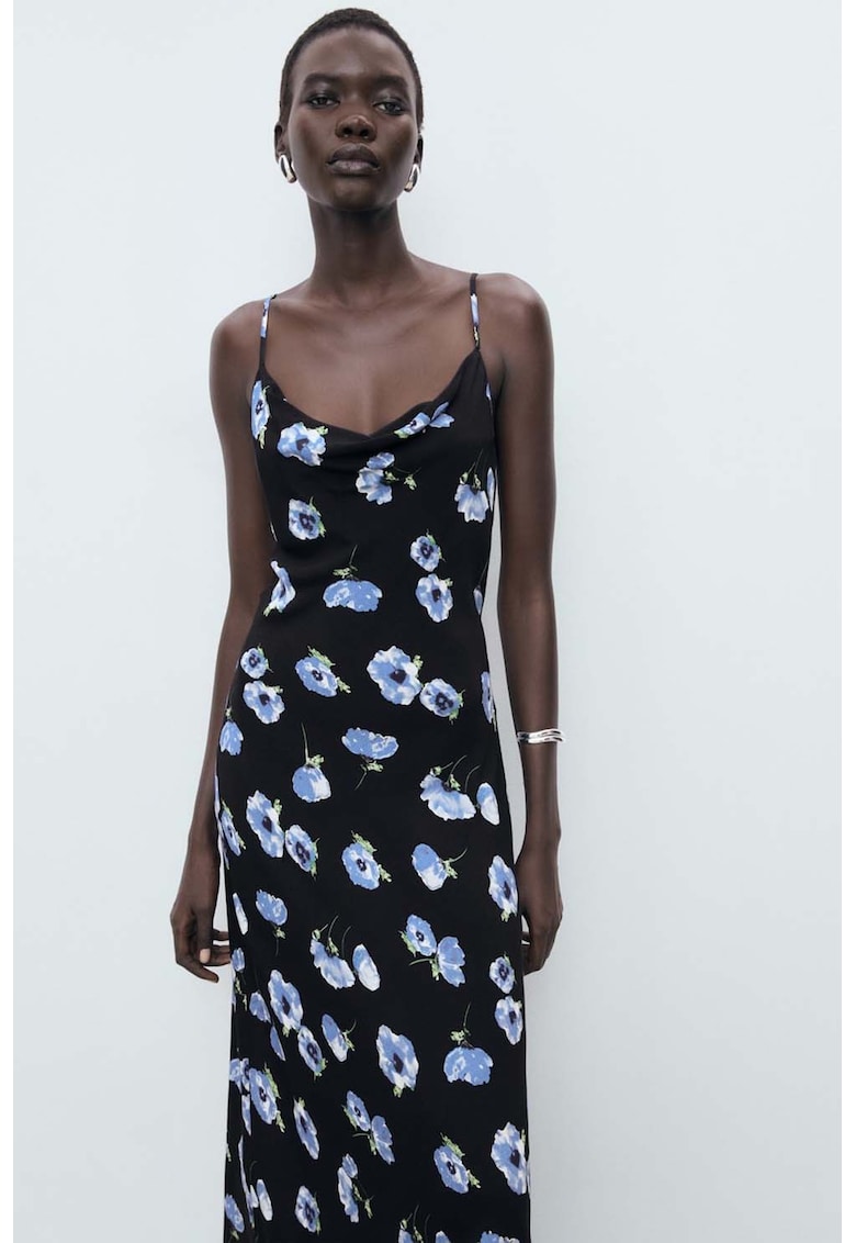 Rochie midi cu decolteu drapat