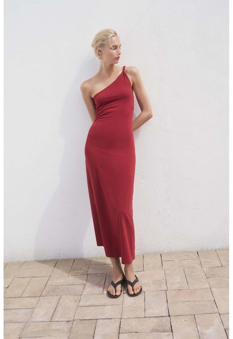 Rochie maxi cu decolteu pe un umar