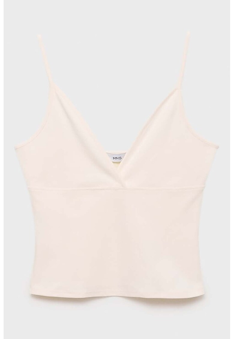 Top crop cu decolteu cache-coeur - Alb fildes