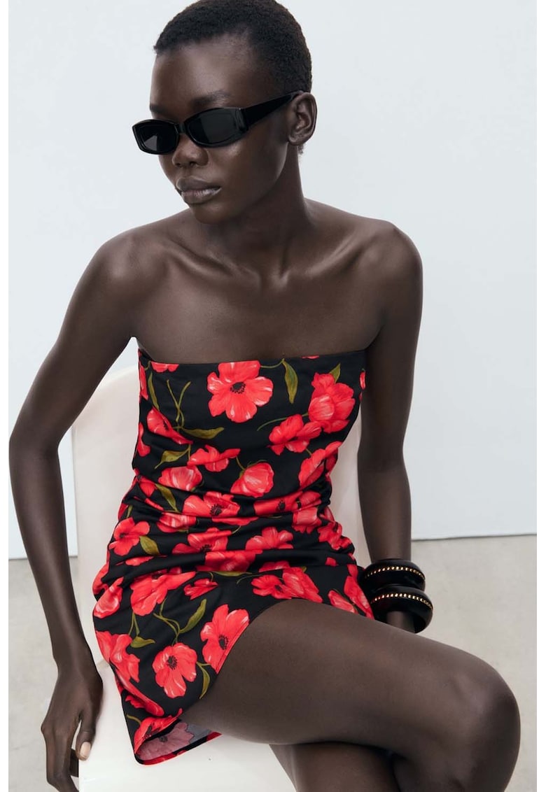 Rochie bodycon cu model floral