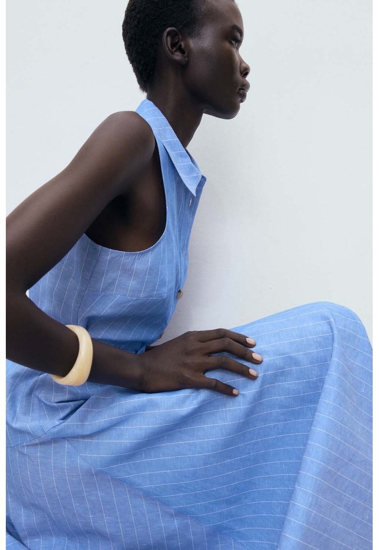 Rochie midi din amestec de in