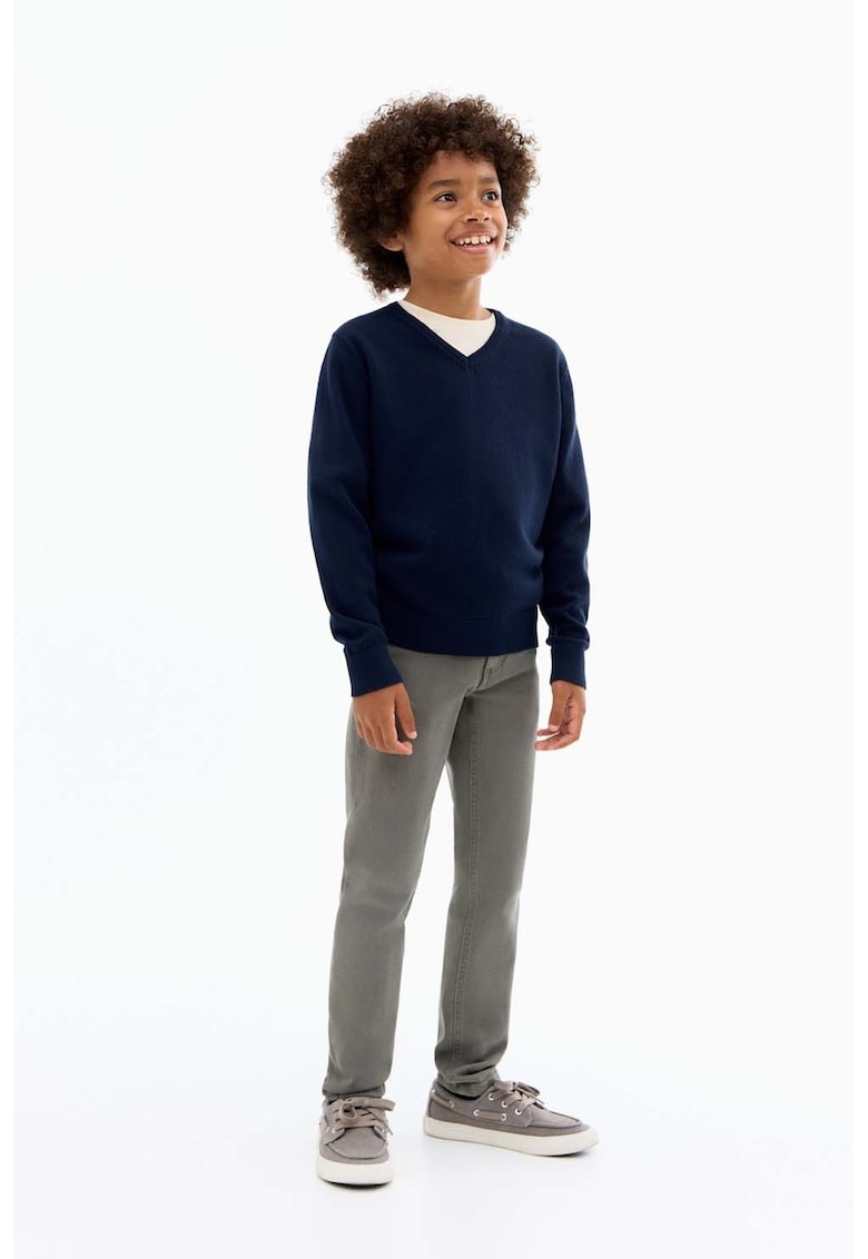 Pantaloni drepti cu model uni