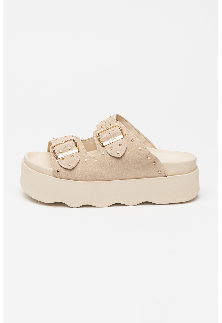 Papuci de piele intoarsa Heather Papuci de piele intoarsa Heather