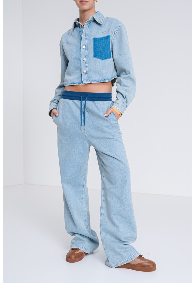 Pantaloni jogger din denim cu snur