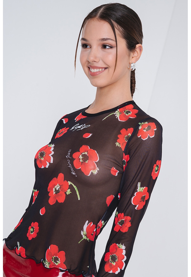 Bluza semitransparenta cu imprimeu floral