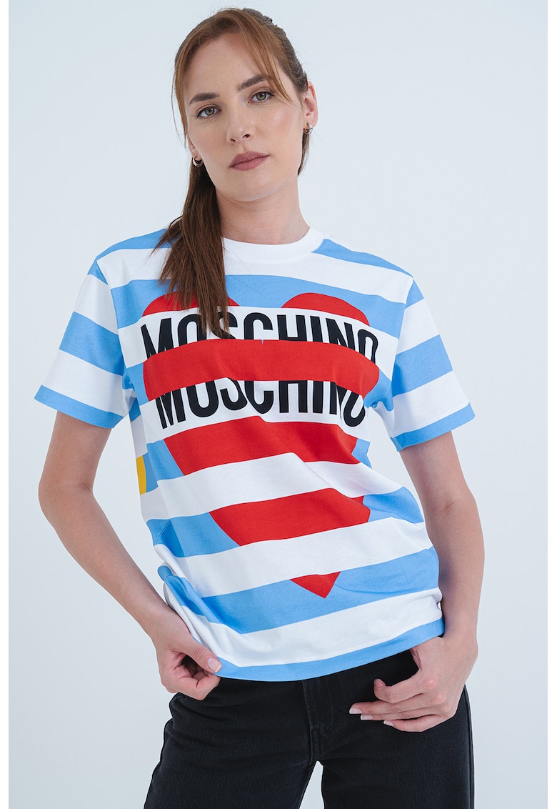 Tricou cu model in dungi si logo