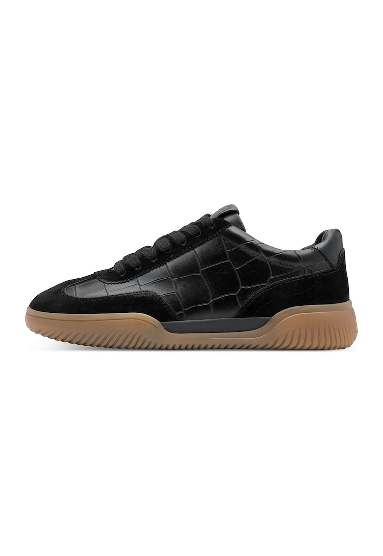 Pantofi sport low-cut din piele - Negru/Caramel