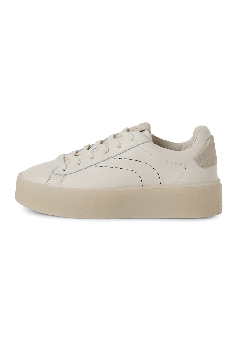 Pantofi sport flatform din piele - Bej deschis