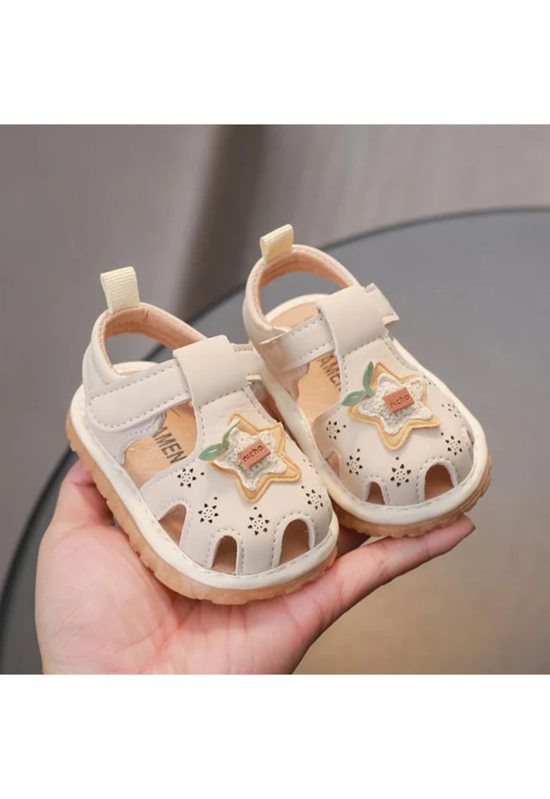 Sandale Cu Piuitoare - Model Star - Piele ecologica - Velcro - Fete