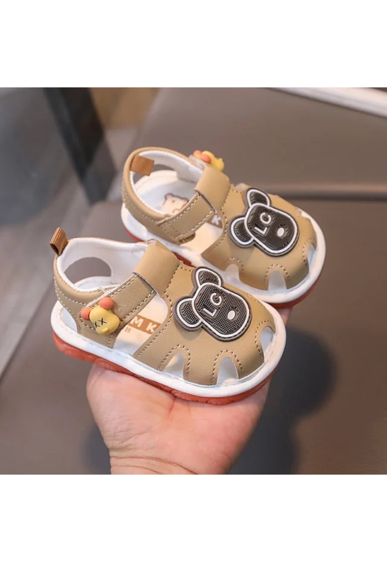 Sandale Cu Piuitoare - Model Ursulet LC - Piele Ecologica - Velcro - Baieti