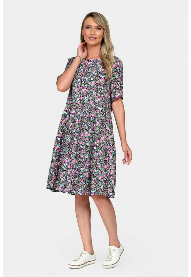Rochie Dama - Microfloral V329 - Multicolor