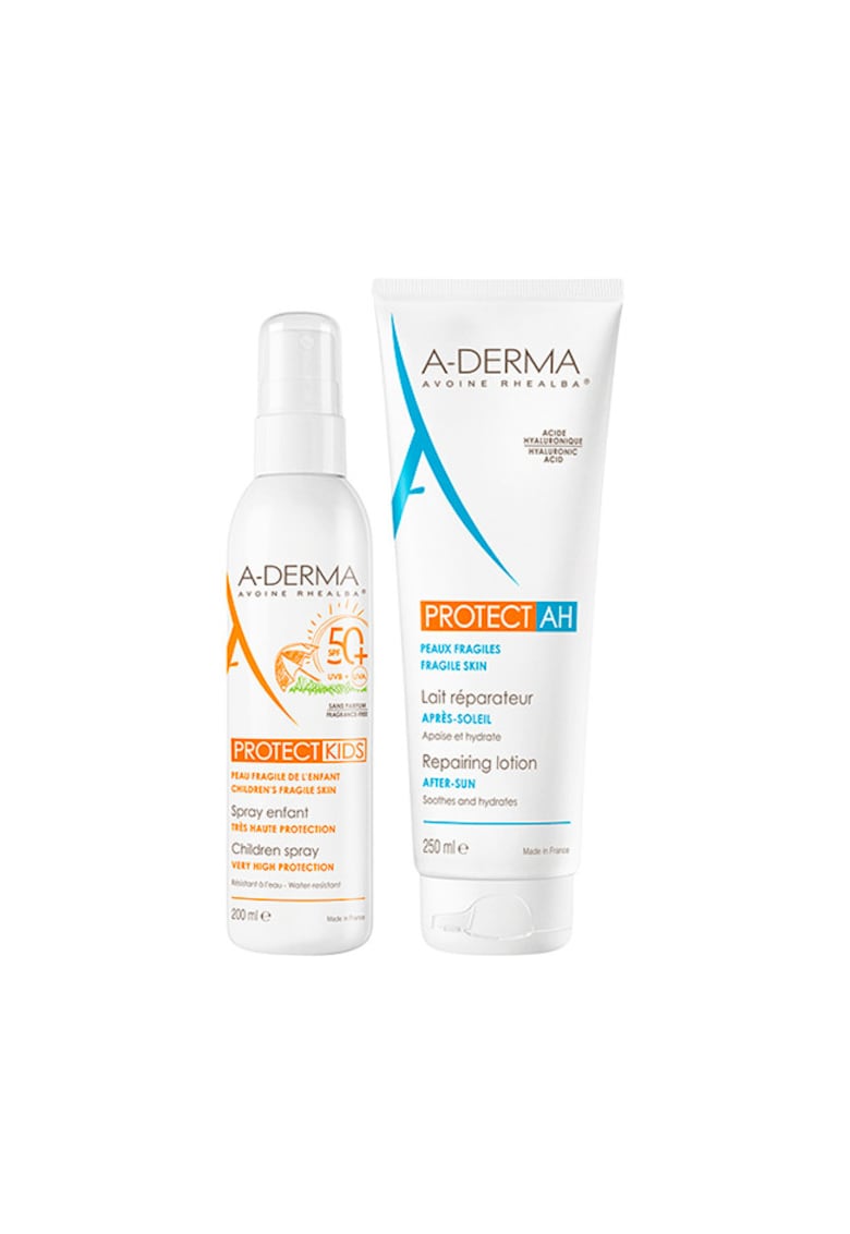 Pachet Protect – Spray protectie solara copii SPF 50+ - 200 ml + Lotiune reparatoare after sun Protect AH - 250 ml