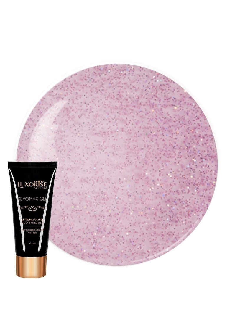 Polygel REVOMAX GEL Raspberry Glitz - 15ml