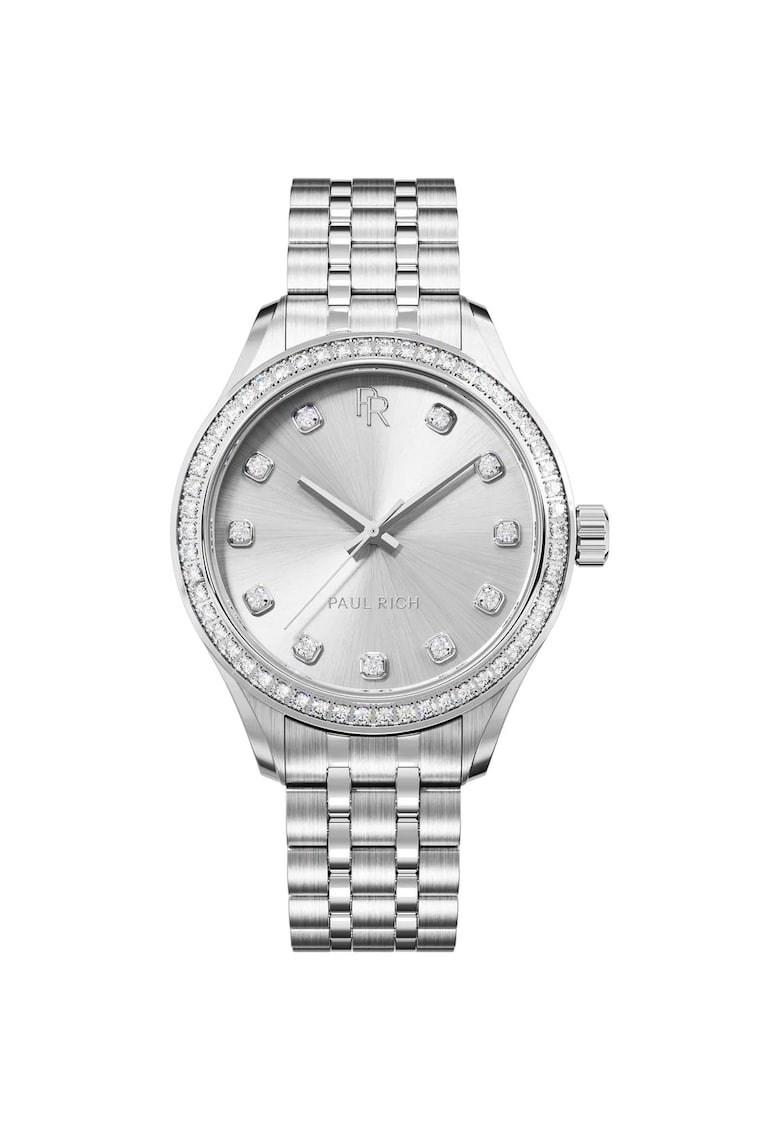 Ceas dama Crystelle argintiu quartz 32mm inox