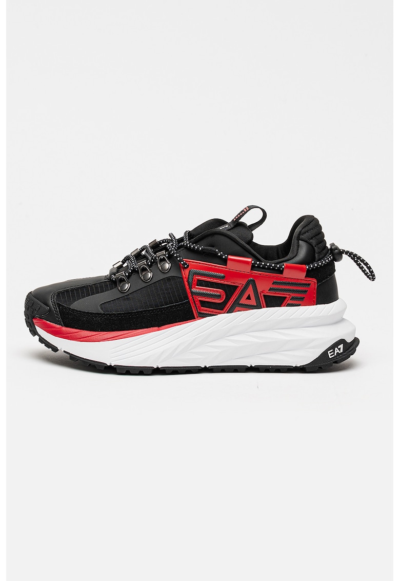 Pantofi sport low-cut cu logo - Rosu/Negru