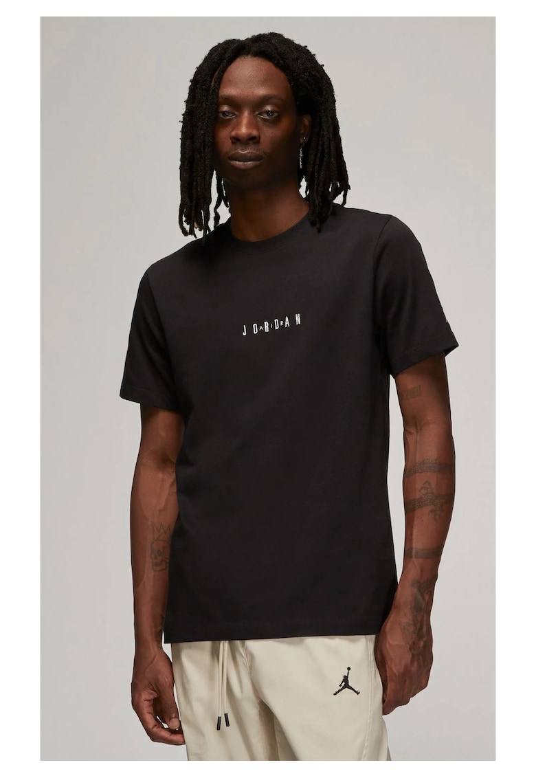 Tricou barbati - M J Emb Jordan Air Crew - Bumbac - Negru -