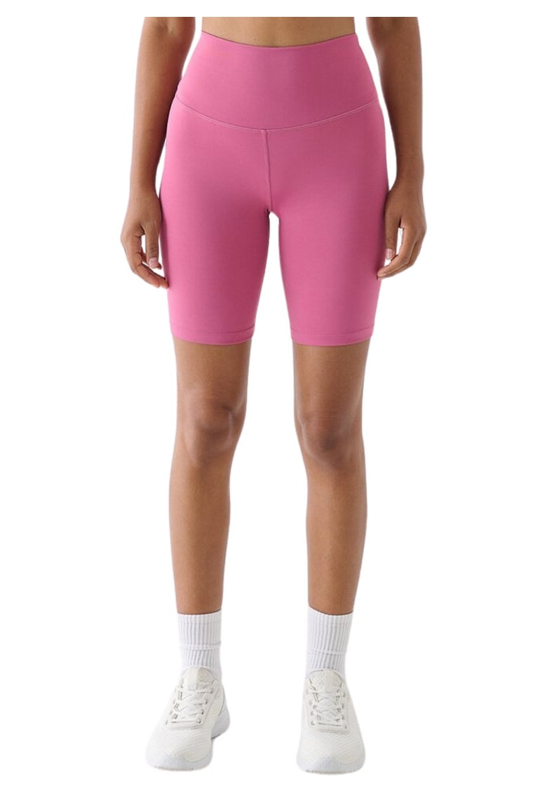 Colanti scurti dama sintetic - talie inalta - croiala slim - roz inchis