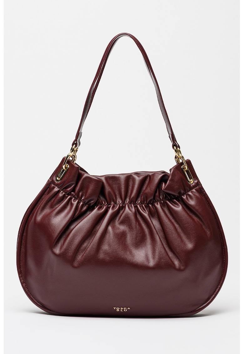 Geanta din piele ecologica cu bareta de umar si accesorii detasabile Carambola - Visiniu