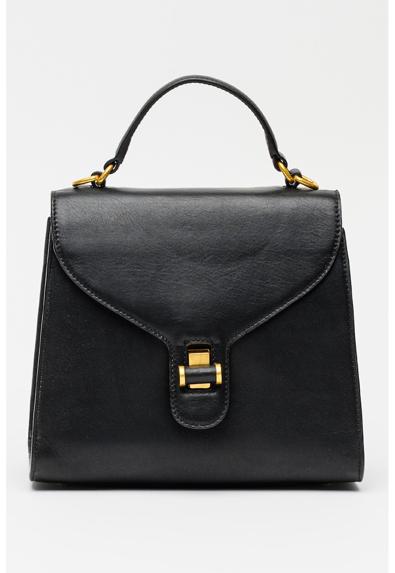 Geanta din piele cu maner Grace - Negru