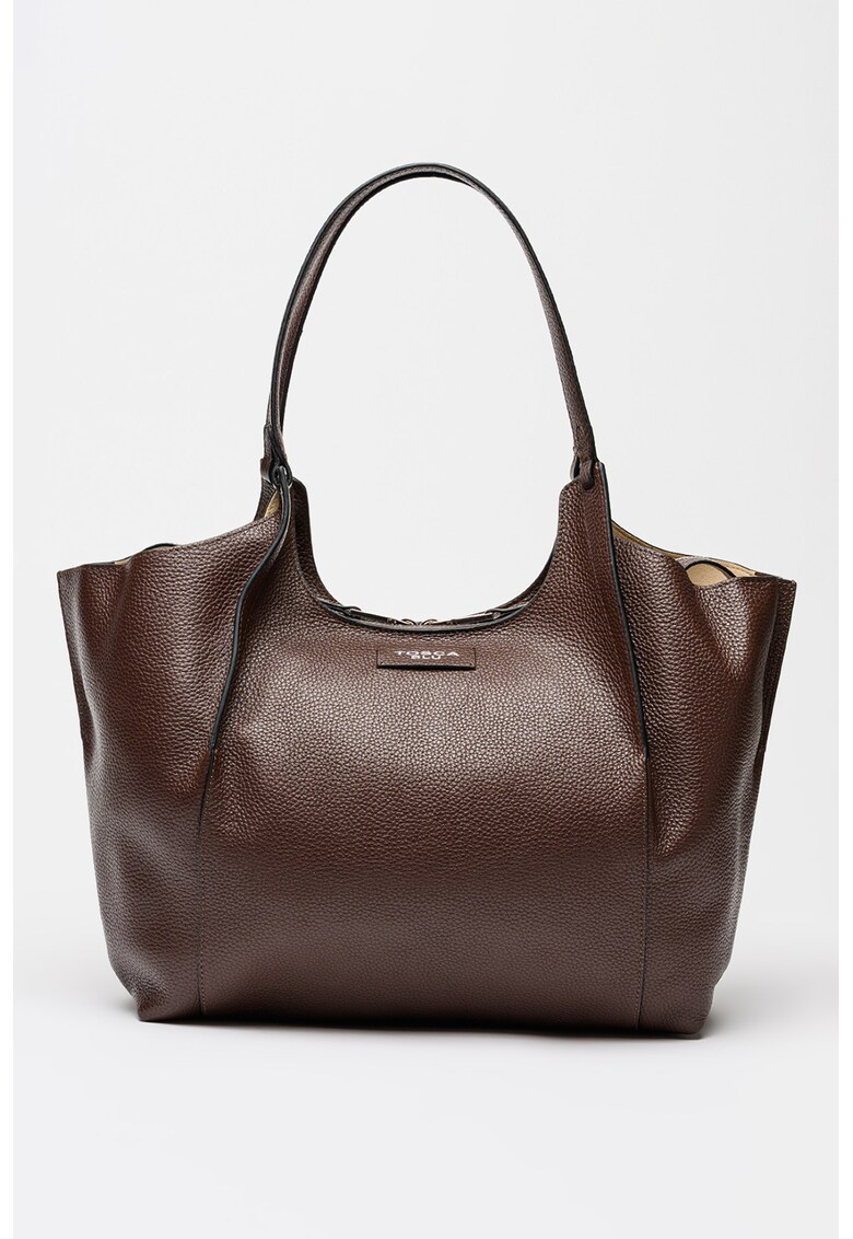 Geanta shopper din piele Coraline - Maro pamantiu