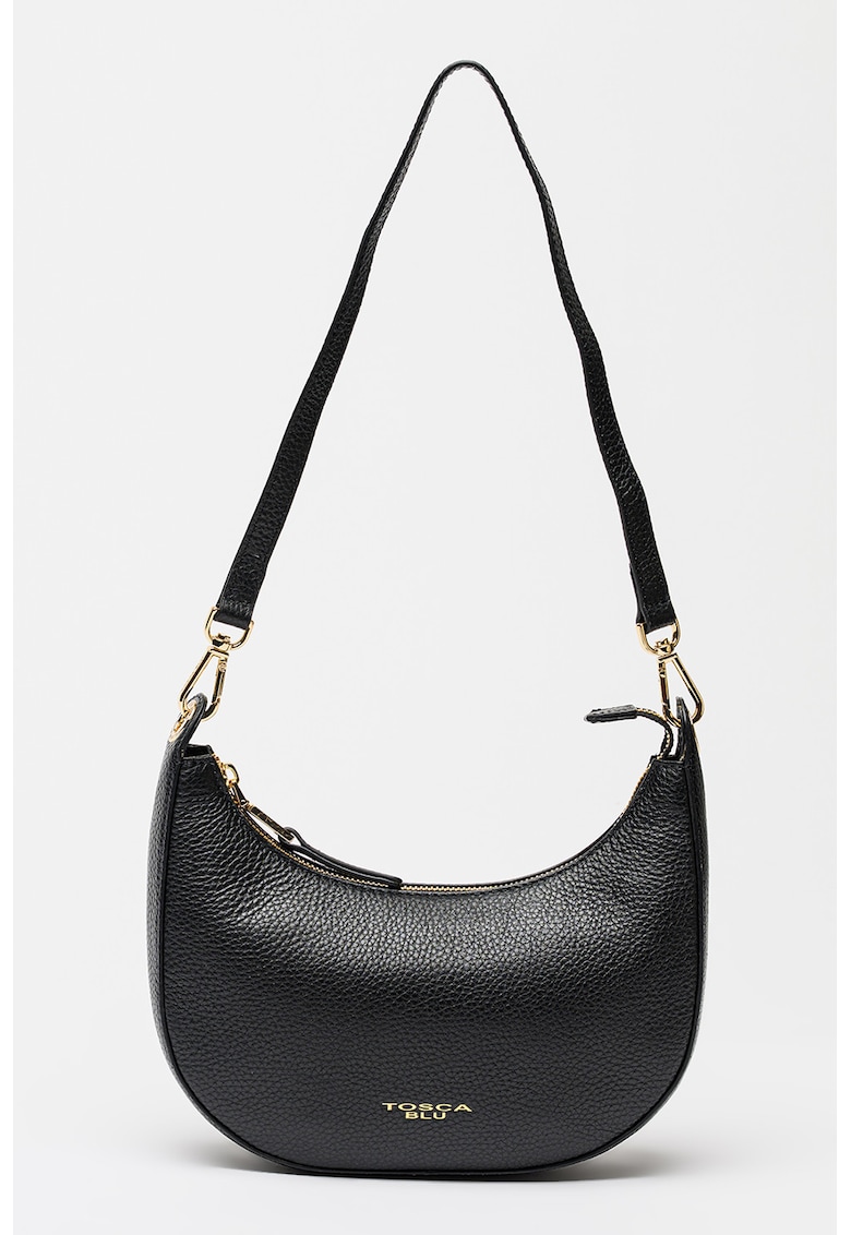 Geanta din piele cu barete detasabile Lily - Negru