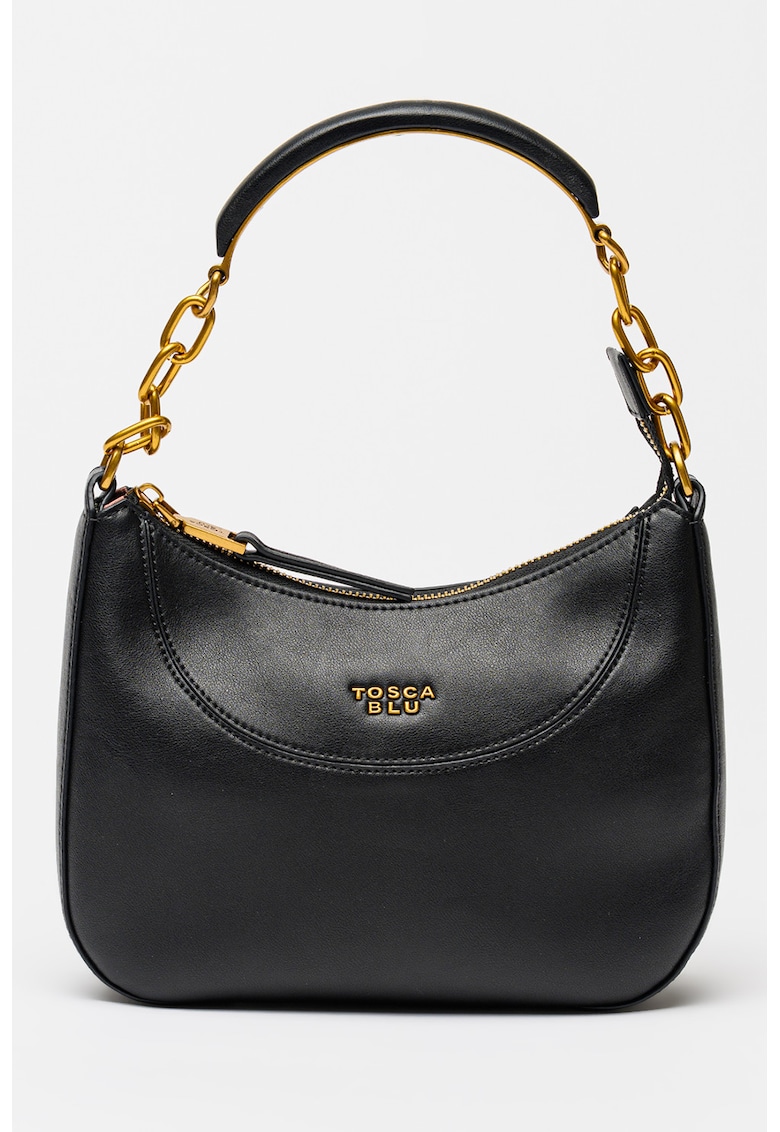 Geanta din piele cu bareta de umar Madison - Negru