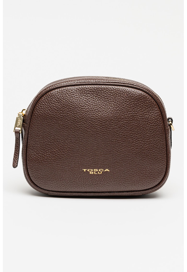 Geanta crossbody din piele Lily - Maro inchis