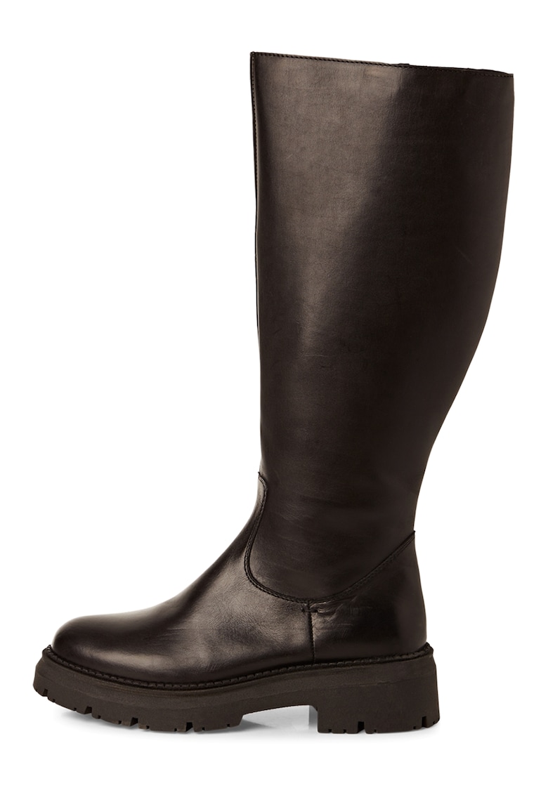 Cizme mid-calf de piele - Negru