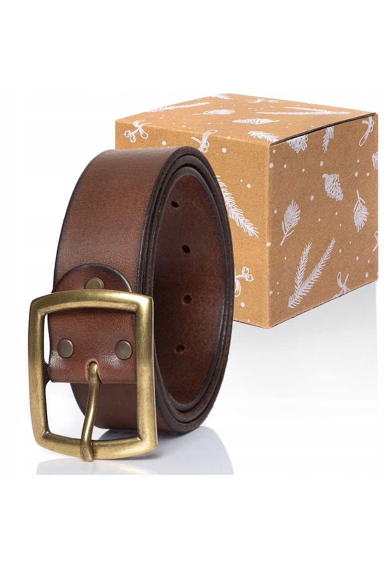 Curea Din Piele Maro - Bej