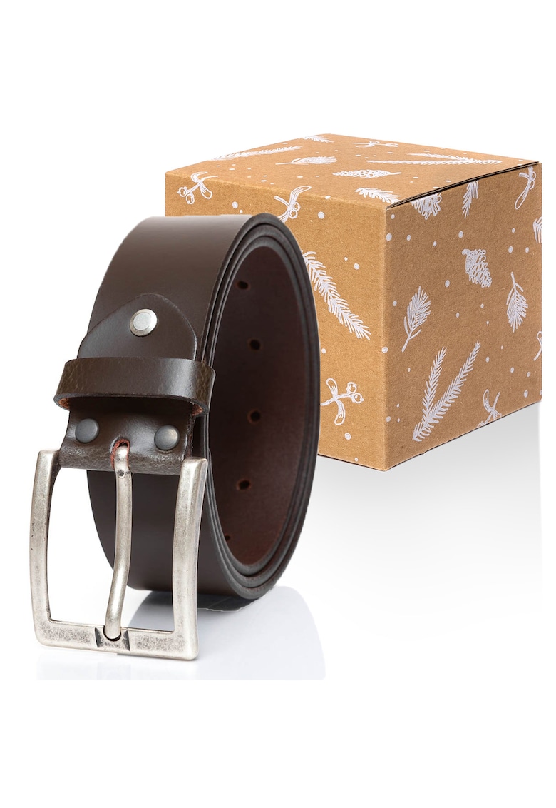 Curea Din Piele - Tm0184R01 - 100% Piele Naturala - Maro - Fara Model - 4 Cm - 1 Bucata