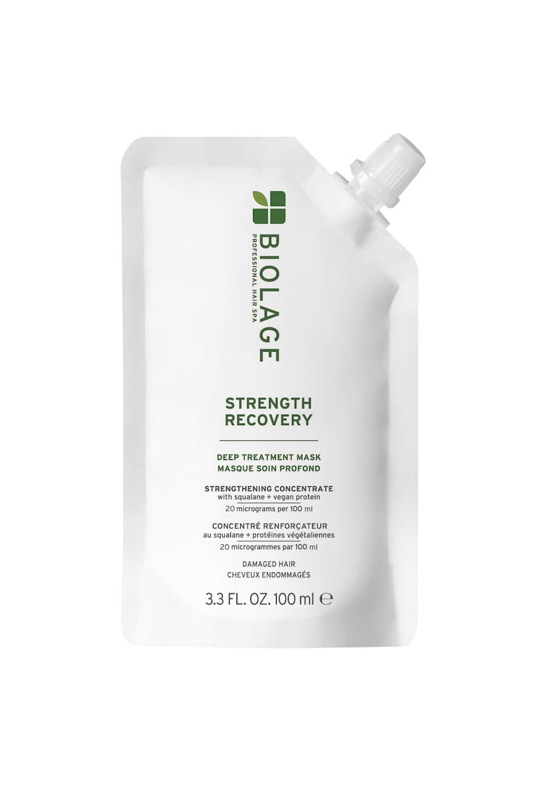 Masca tratament intensiv  Strength Recovery - cu squalan de masline si proteine vegane - pentru par deteriorat si fragil - 100ml