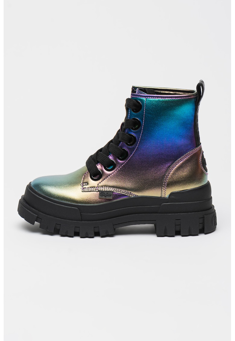 Ghete din piele ecologica cu toc masiv Aspha