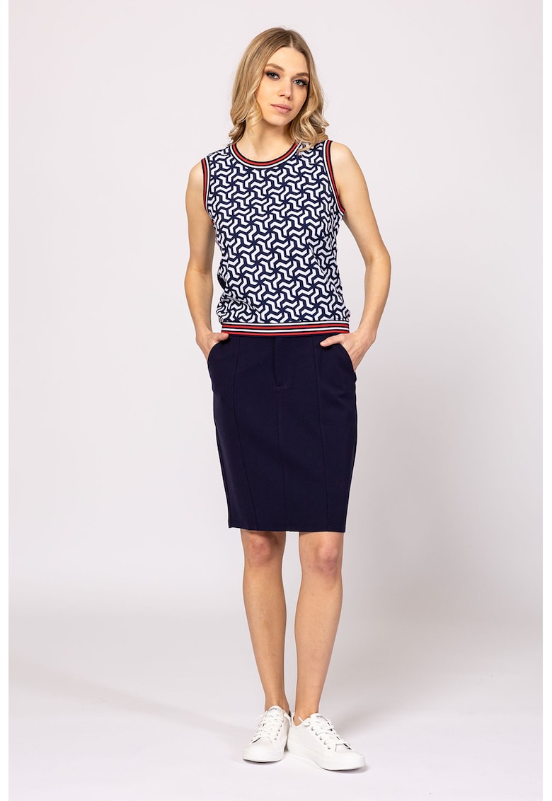 Top din amestec de modal cu terminatii contrastante Boroka