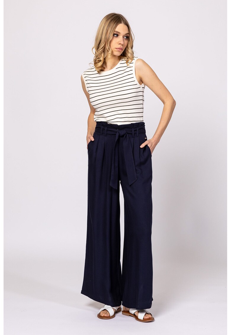 Tricou din amestec de modal fara maneci cu model in dungi Berta