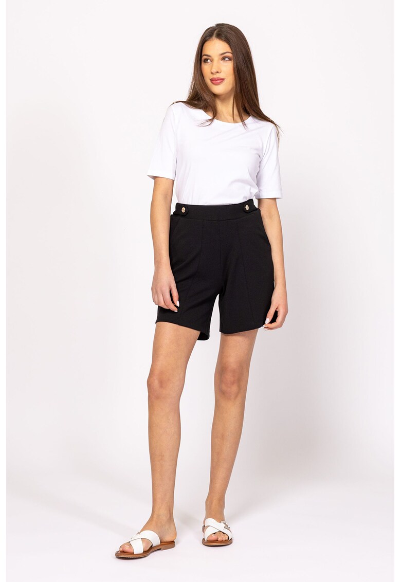 Pantaloni scurti cu talie inalta - Negru