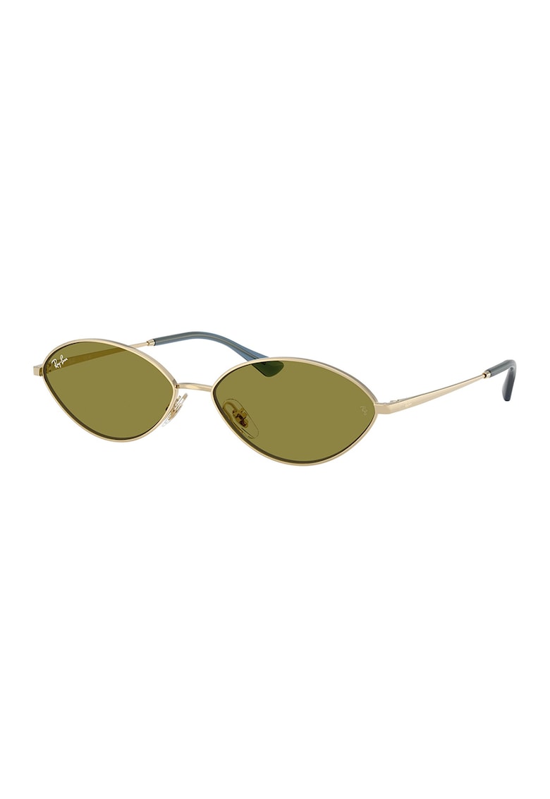 Ochelari de soare ovali unisex Kai - Auriu/Albastru prafuit