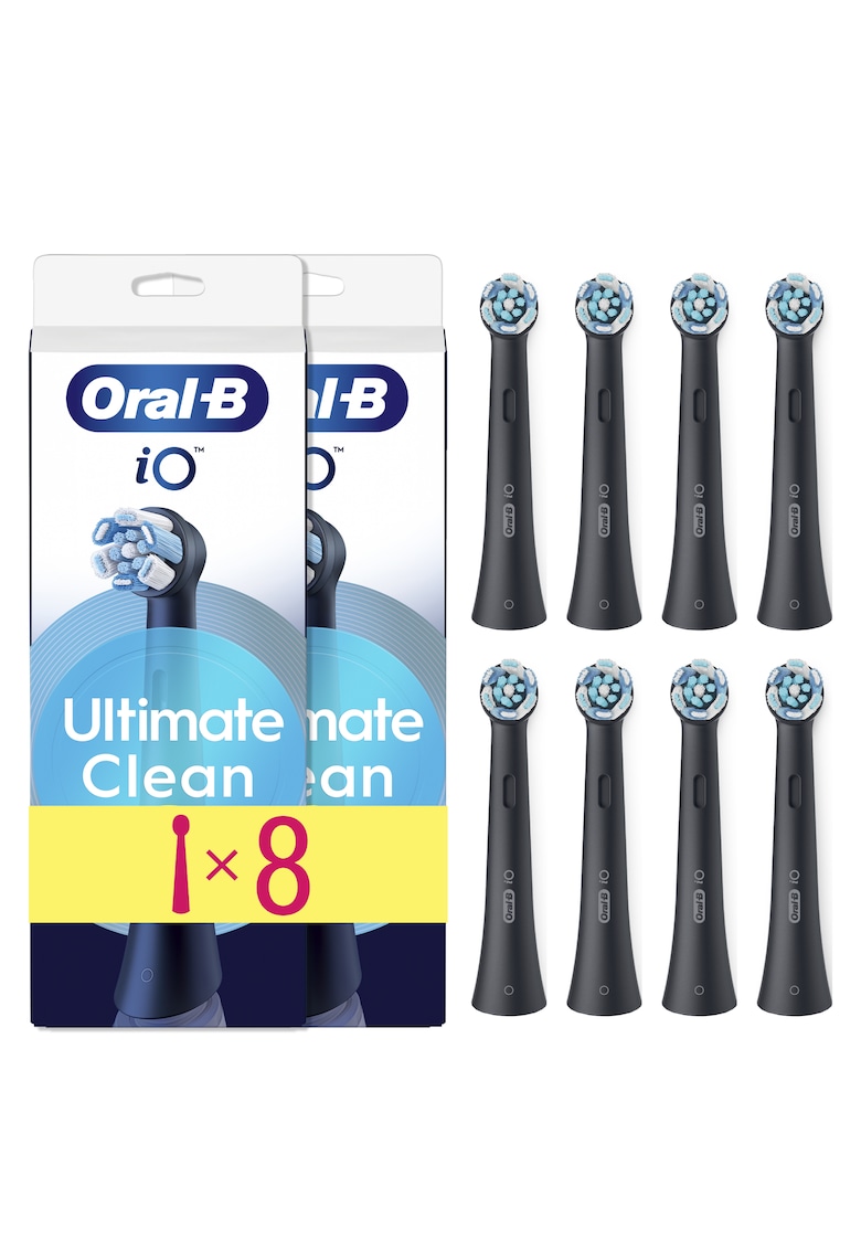 Rezerve periuta de dinti electrica iO Ultimate Clean - compatibile doar cu seria iO - Negru - 8 buc