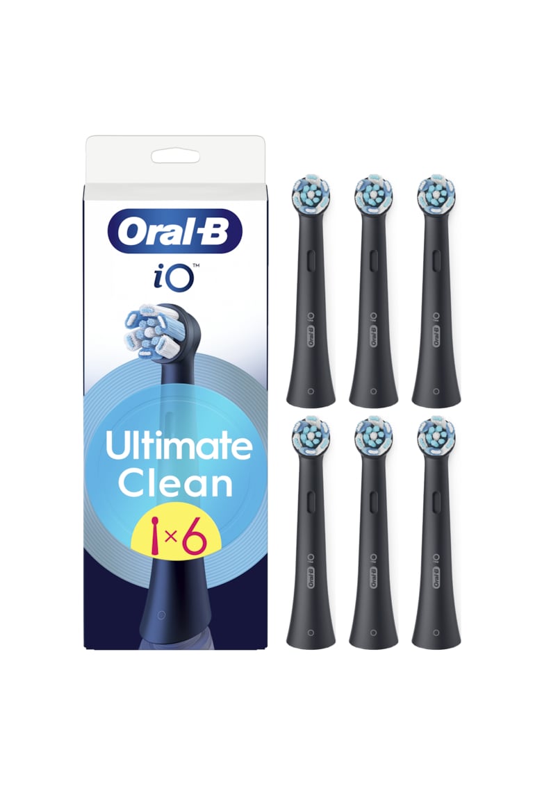 Rezerve periuta de dinti electrica iO Ultimate Clean - compatibile doar cu seria iO - Negru - 6 buc