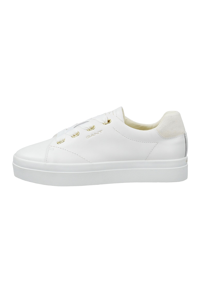 Pantofi sport cu talpa flatform Avona - Auriu/Alb optic