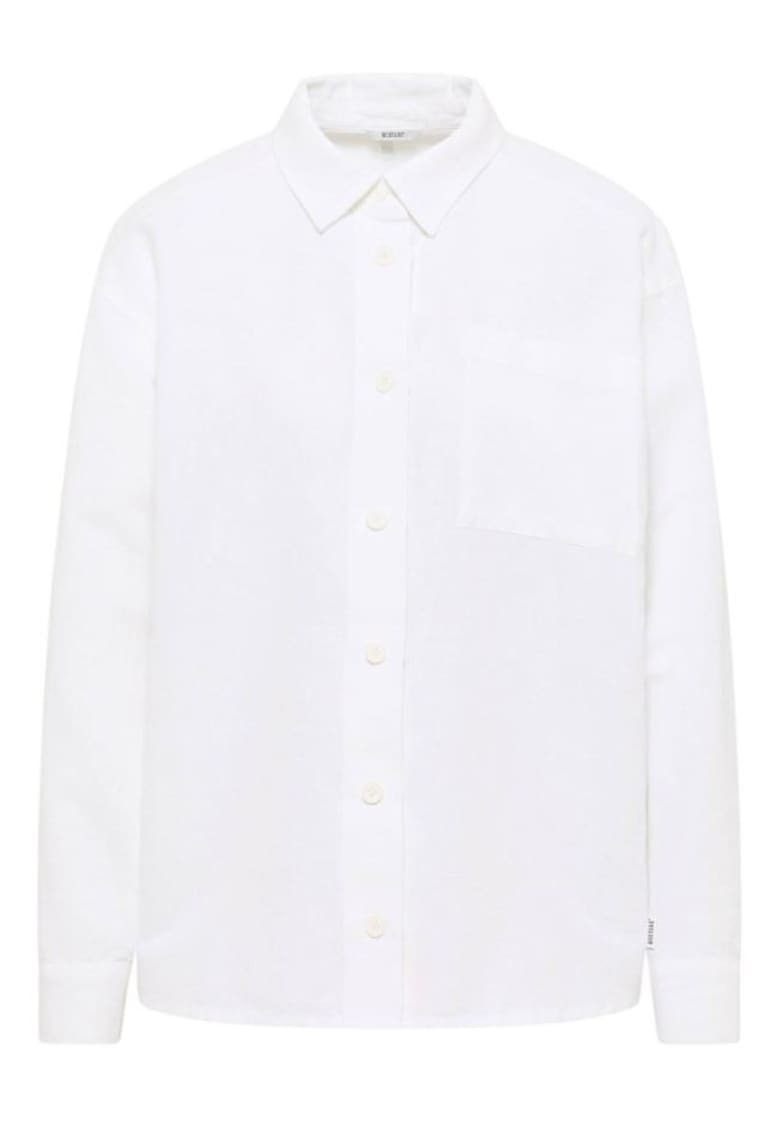 Camasa dama Willow - supradimensionata - alb - 75% bumbac - 25% in