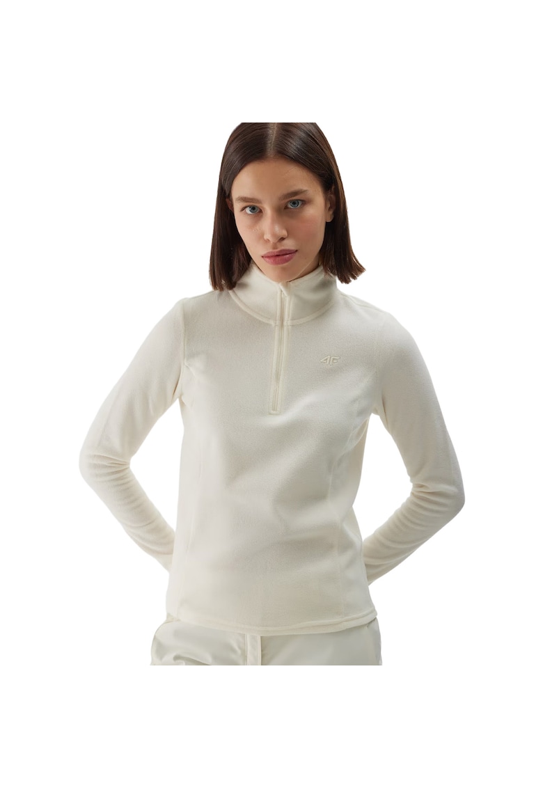 Hanorac sport dama F048 - poliester/fleece - croiala slim - crem