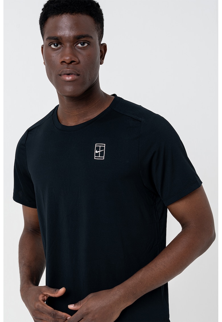 Tricou cu decolteu rotund - pentru tenis - Negru